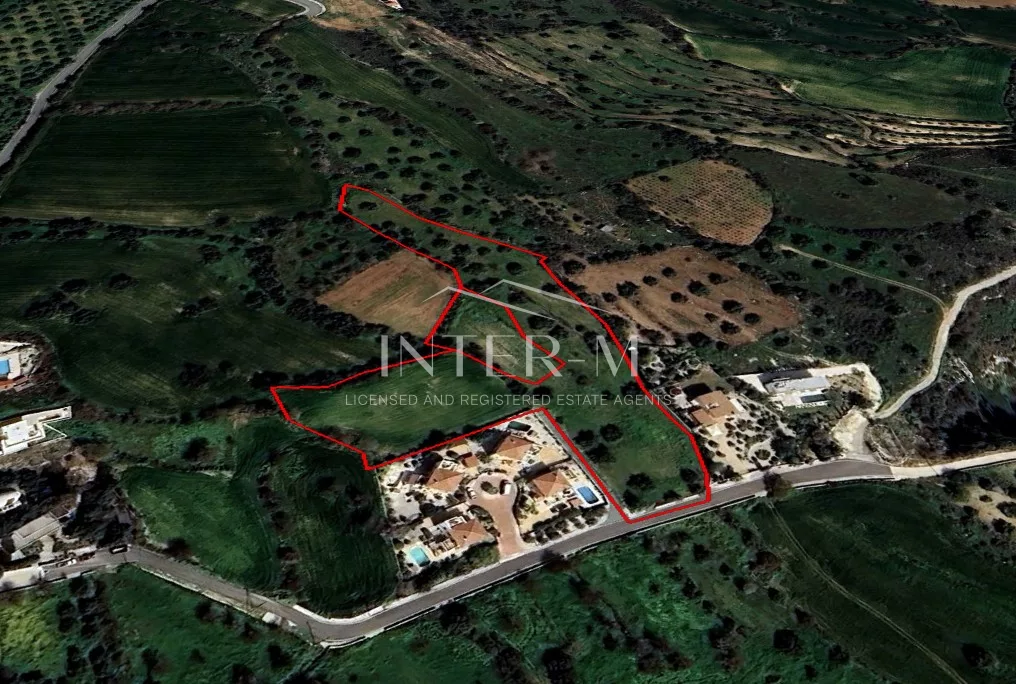 Vast Two Connected Residential Lands For Sale In Pano Akourdaleia, Paphos, Cyprus(12.710 Sq.m)