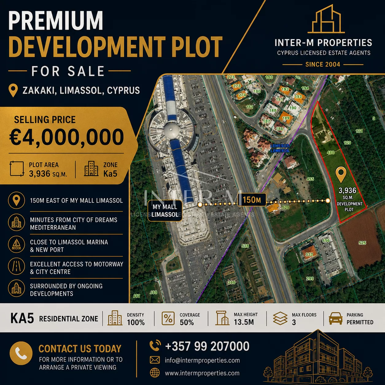 Residential Plot For Sale In Zakaki, Limassol, Cyprus (1377 Sq.m)